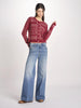Cardigan con ricamo punto croce