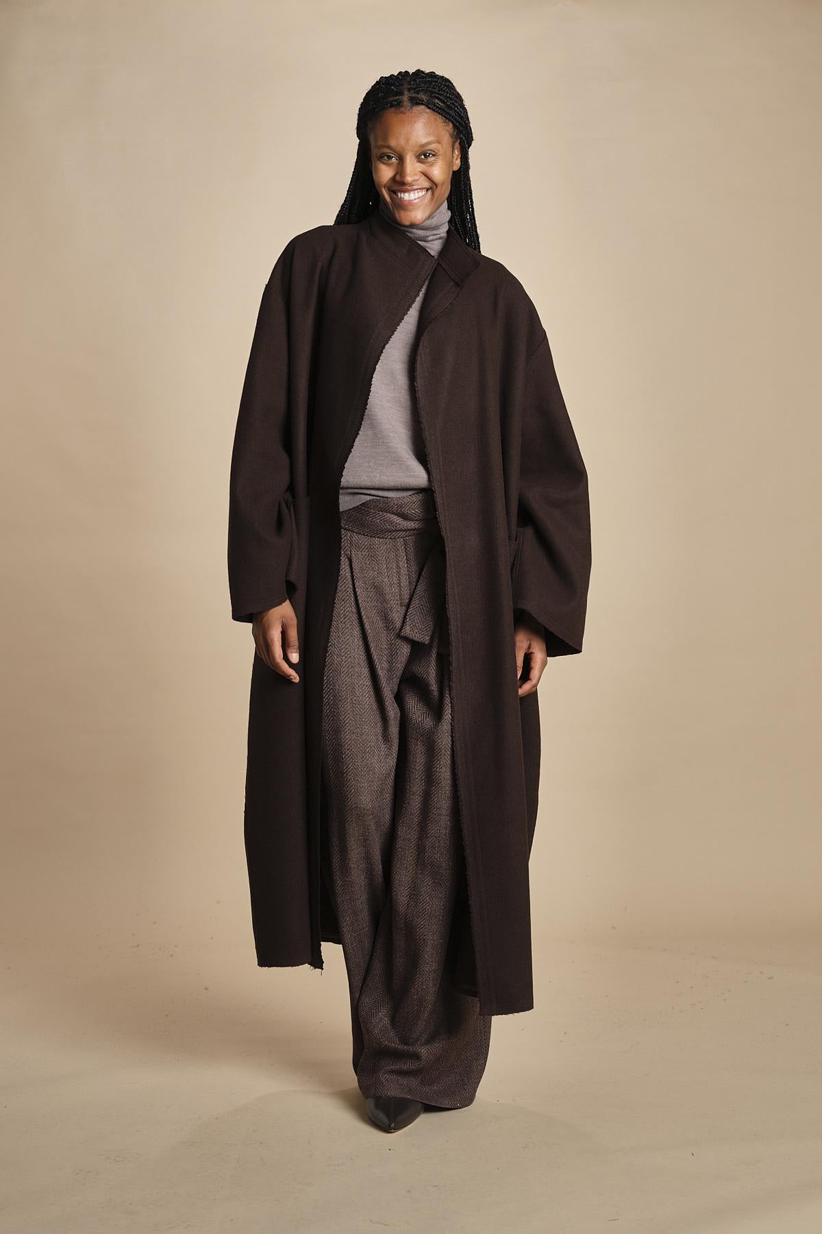 cappotto lungo cimosato T8734U MORO dusan 