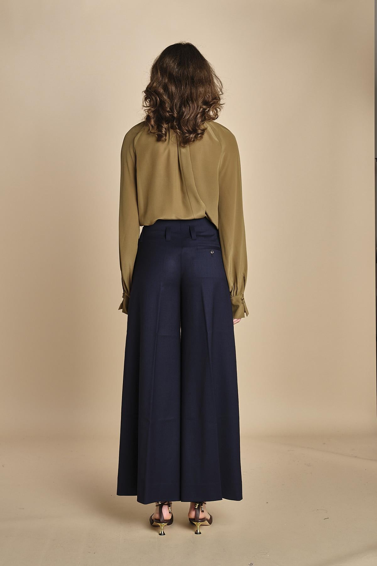 pantalone over con nervature in gabardine ORIANA 540339 15 quelledue 