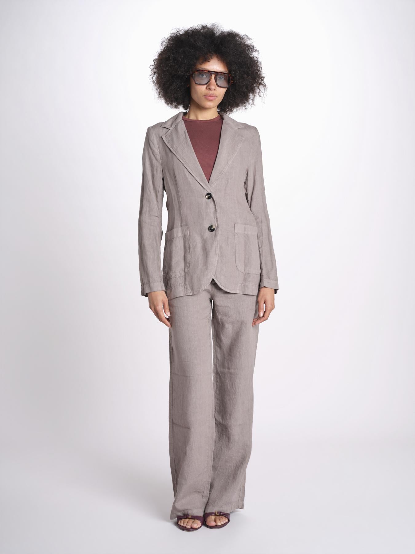 blazer due bottoni in lino LIVI STRUCURELINEN DOVE GREY true avenue 