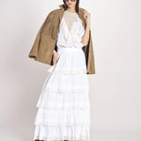 gonna lunga con balze DOLLY SKIRT DOLLY1SKI WHITE antik batik 