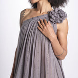 abito monospalla in lurex gessato KALISTA GREY christianzen 