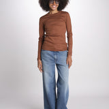 t-shirt manica lunga a costine KOLLINA IO1100X2338 TOBACCO BR208 ivy oak 