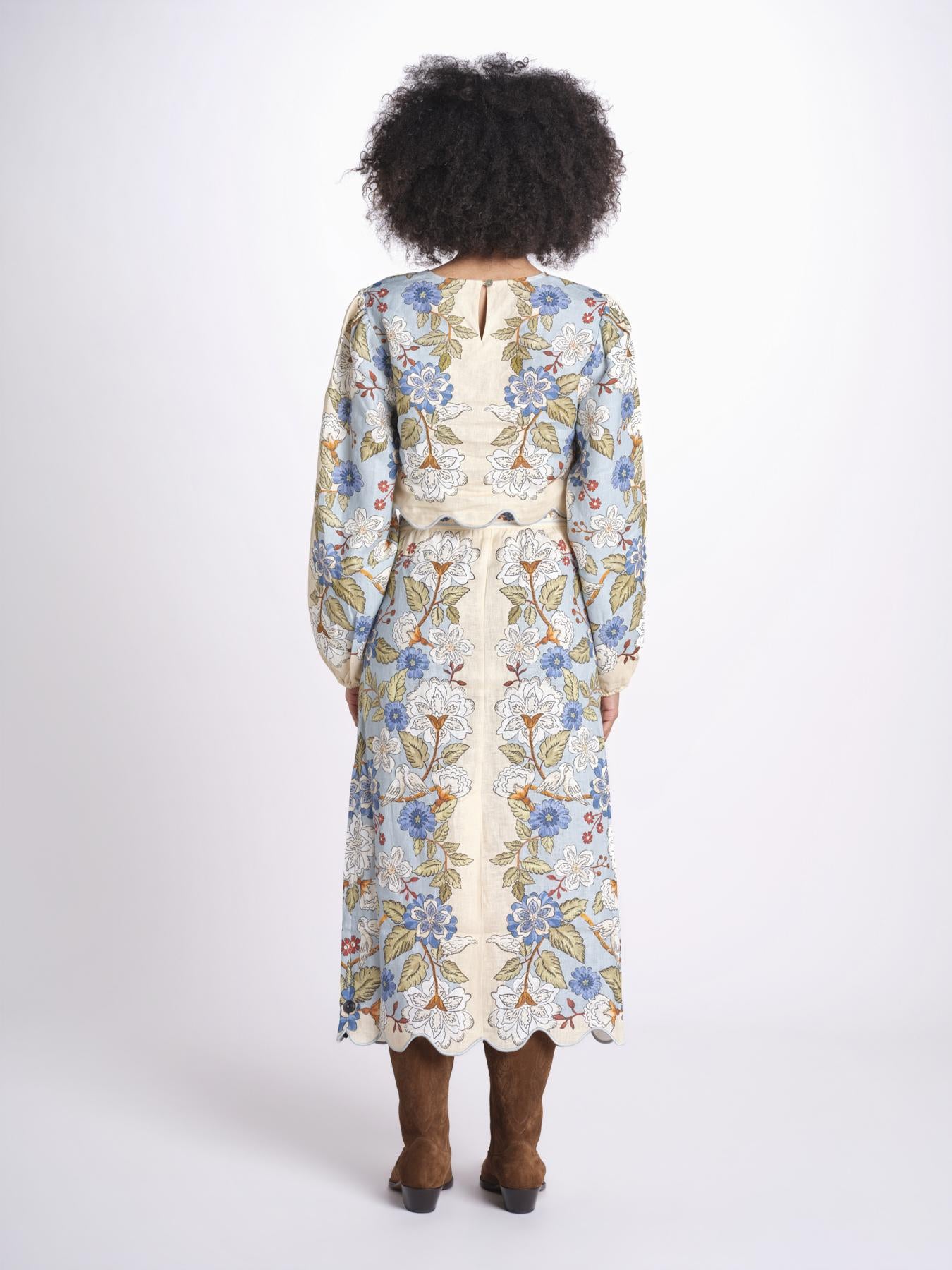 camicia cropped stampata 350502 GARDEN BLU 26046 farm rio 