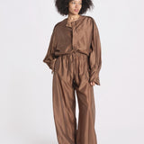 camicia in mussola con manica a sbutto DIANA 4007 T0161 CHOCOLATE T0032 the latest 