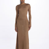 Abito lungo con buco DRAPA BRONZE ba&sh 