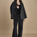 maglia scollo a v NOVA KNIT BLOUSE BLACK herskind 