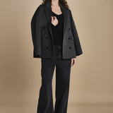 maglia scollo a v NOVA KNIT BLOUSE BLACK herskind 