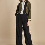 camicia con collo a pannelli BL_3261T OLIVA bodice 
