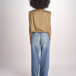 blousa con arriccio TSH0737IDRIS BEIGE VERT BEI4723S soeur 