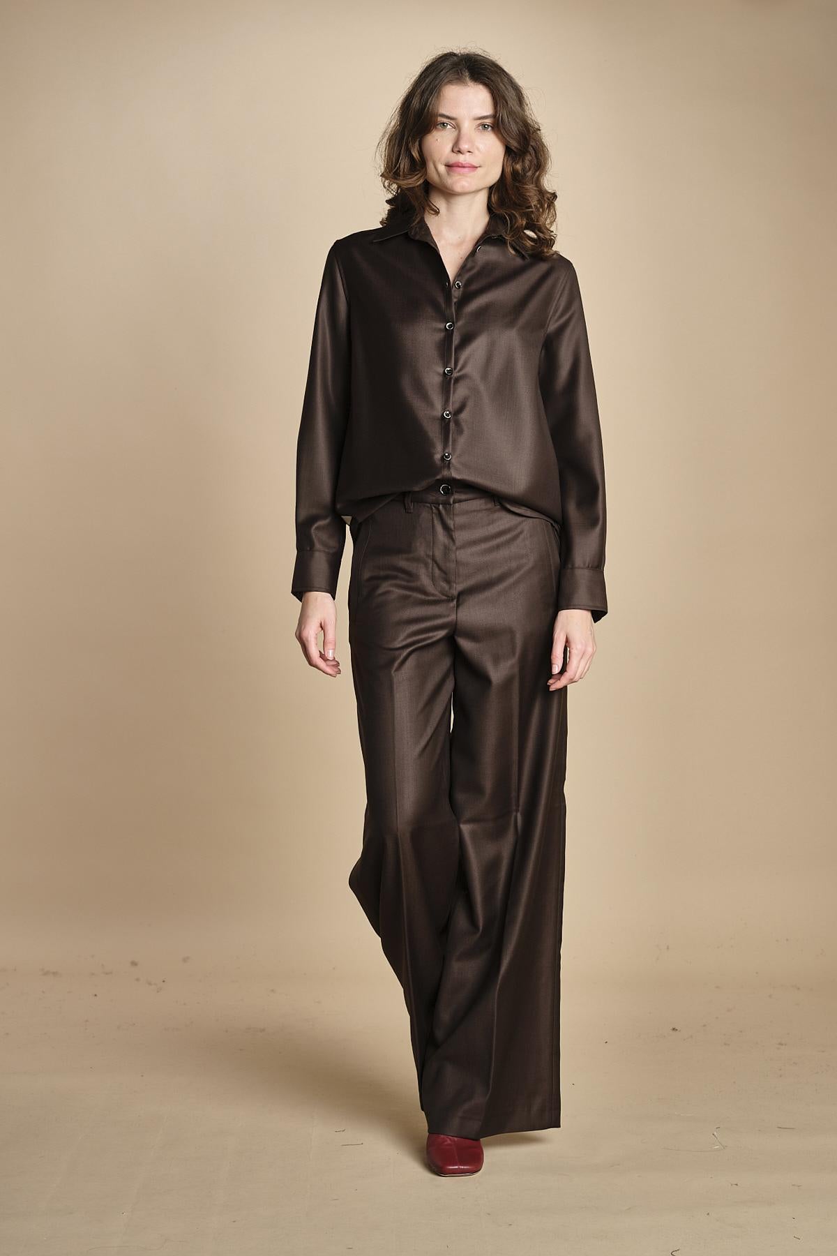 camicia collo lana e seta. ALASKA ALK03 MORO nine in the morning 