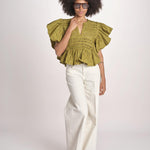 camicia con maniche a sbuffo TOMMIE KOMBU GREEN scarlett poppies 