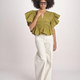 camicia con maniche a sbuffo TOMMIE KOMBU GREEN scarlett poppies 