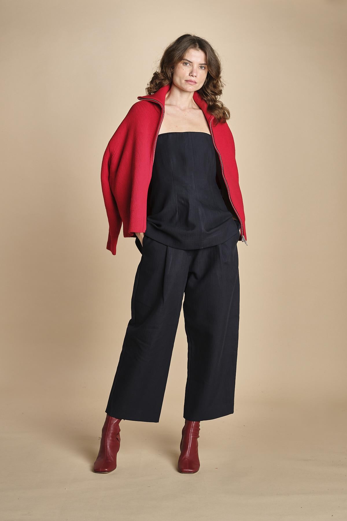 pantalone in cotone double FELLINI SNW DARKEST NAVY studio nicholson 