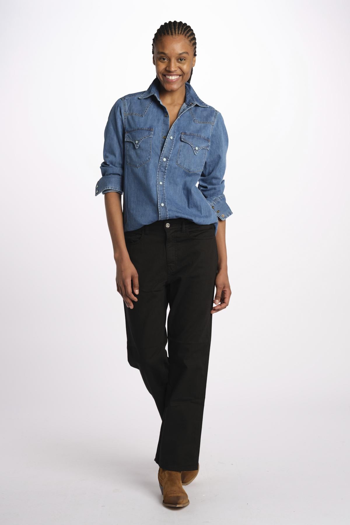 Denim LINDY combo stretto cropped LINDY BLACK true avenue 
