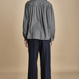 camicia voille lana con rouches MAGRITTE LIGHT GREY laurence bras 