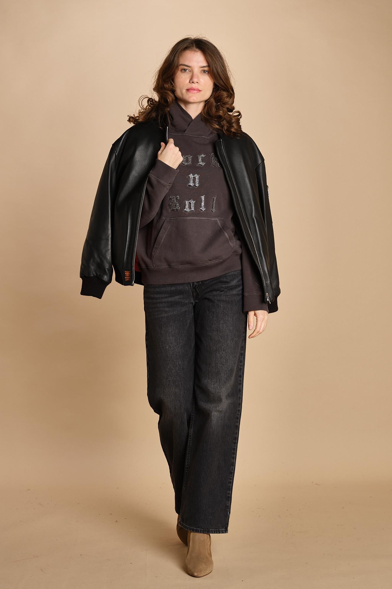 felpa con cappuccio. JWSS01607 CARBONE 021 zadig & voltaire 