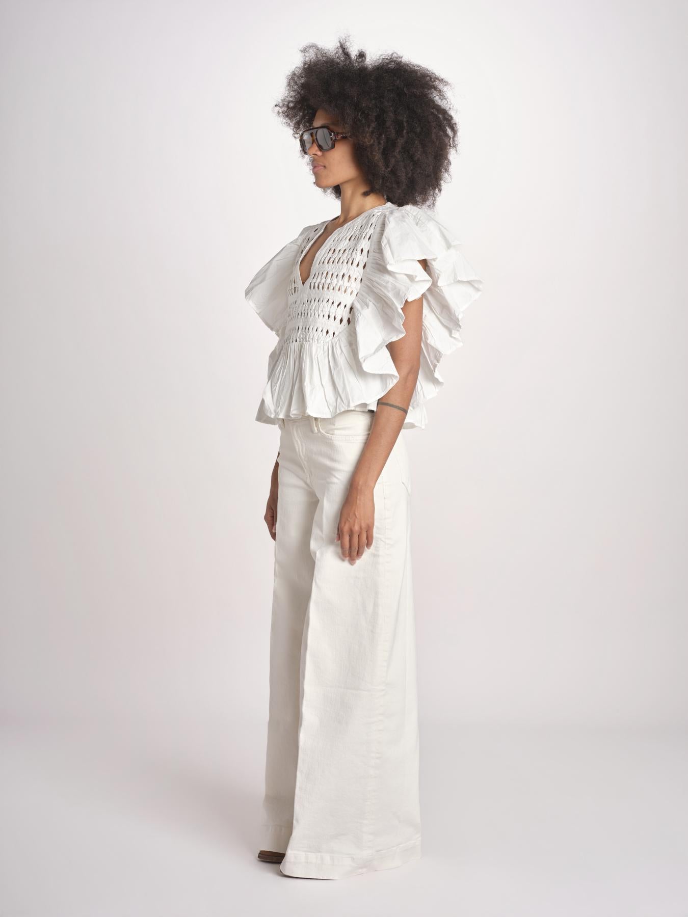 camicia con maniche a sbuffo TOMMIE CRISPY WHITE scarlett poppies 