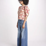 camicia manica sbuffo 344000 FLOWERFUL BEIGE 26040 farm rio 