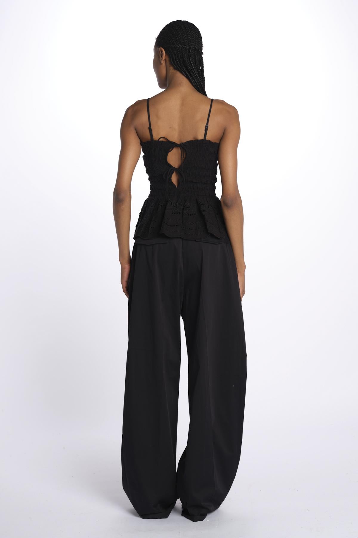 Top MARTINA elastico sangallo DM 1229 BLACK damson madder 