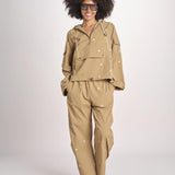 pantaloni con fiorellini ricamati THE EMBROIDERED OUTPOST OWB0008575 KHAKI the GREAT 