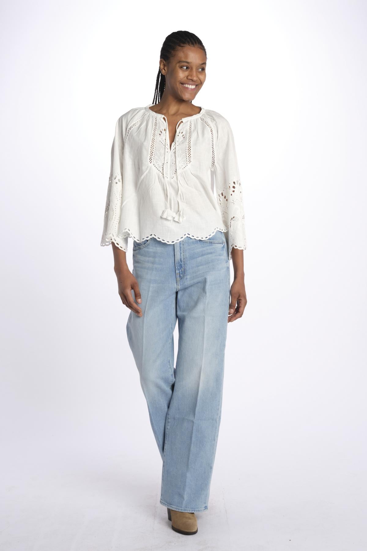 Camicia con ricami ASHU TOP ANTIQUEWHITE scarlett poppies 