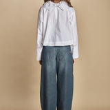 camicia collo alto e ajour. CHE0232 BLA0125W soeur 