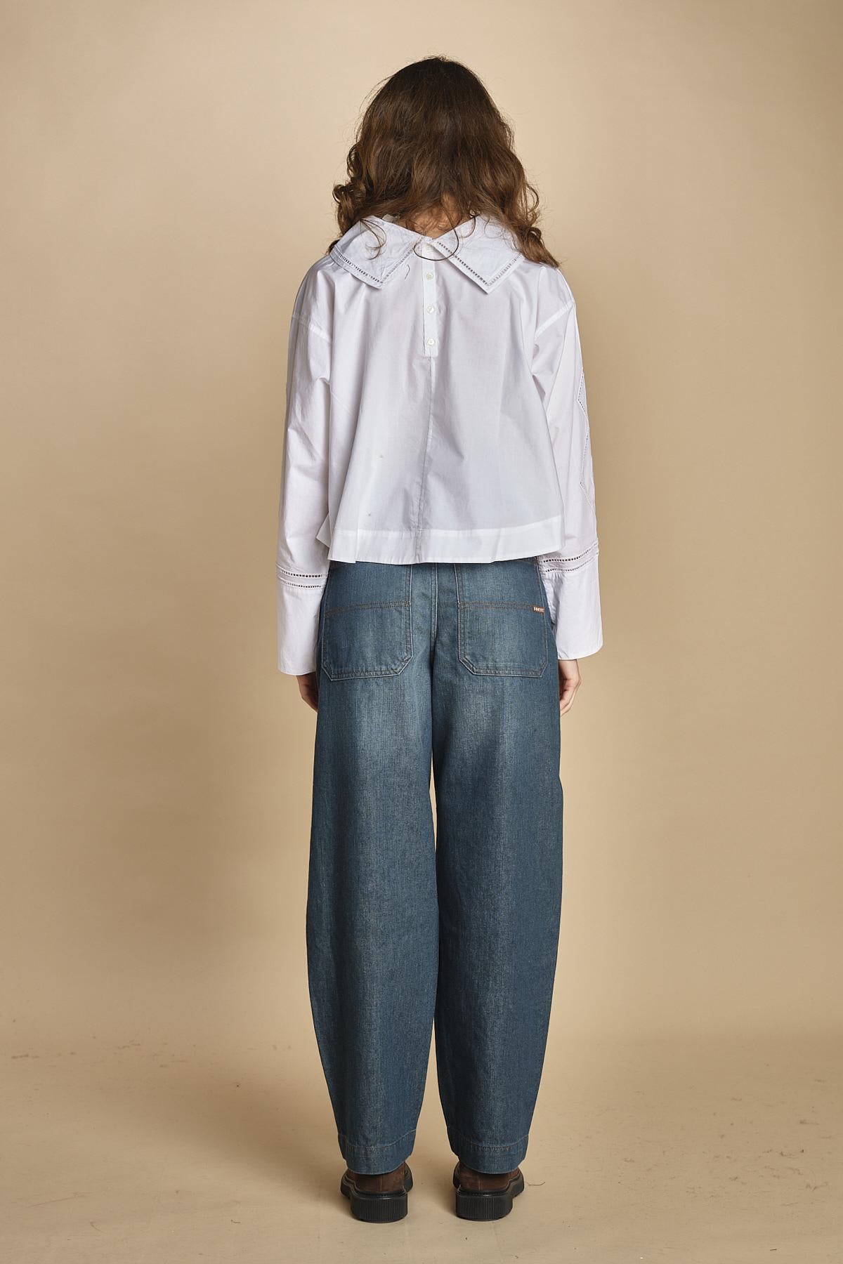 camicia collo alto e ajour. CHE0232 BLA0125W soeur 