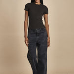 t-shirt a cortina con manica corta THE RIB BABY TEE WE25JKT012 COFFEE frame 