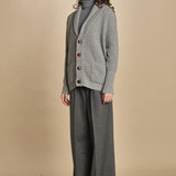 cardigan collo a scialle D251016S 3554 GRIGIO CHIARO milaura 