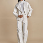 HIGH WAIST pantalone con cintura di seta E16P01 ns97 white martin grant 