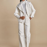HIGH WAIST pantalone con cintura di seta E16P01 ns97 white martin grant 