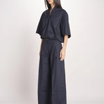 pantalone in cotone con pines PETRA PE99 NAVY nine in the morning 