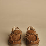 mocassino in suede foderato in lana con borchie. 68642 SARACENO alexander hotto 