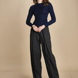 girocollo a costine manica luna in lana merino LAU30 E21210 BLU milaura 