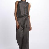 2857 top asimmetrico in crepe satin 2857 STONE MEDIUM dusan 