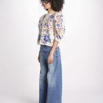 camicia voille m/c stampa a fiori 344127 RENATA SAND 26089 farm rio 