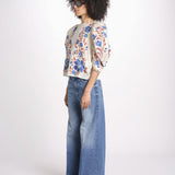 camicia voille m/c stampa a fiori 344127 RENATA SAND 26089 farm rio 