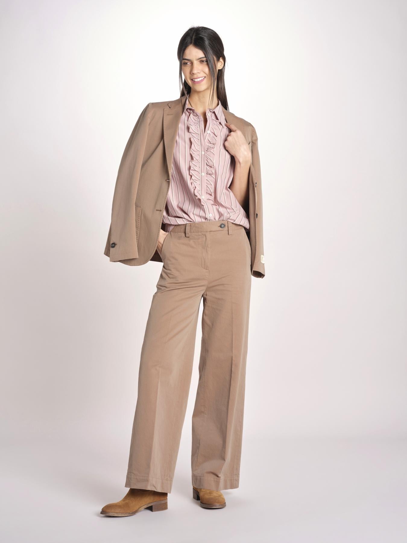 Camicia a righe con rouches P29D0GEMMA OLD ROSE massimo alba 