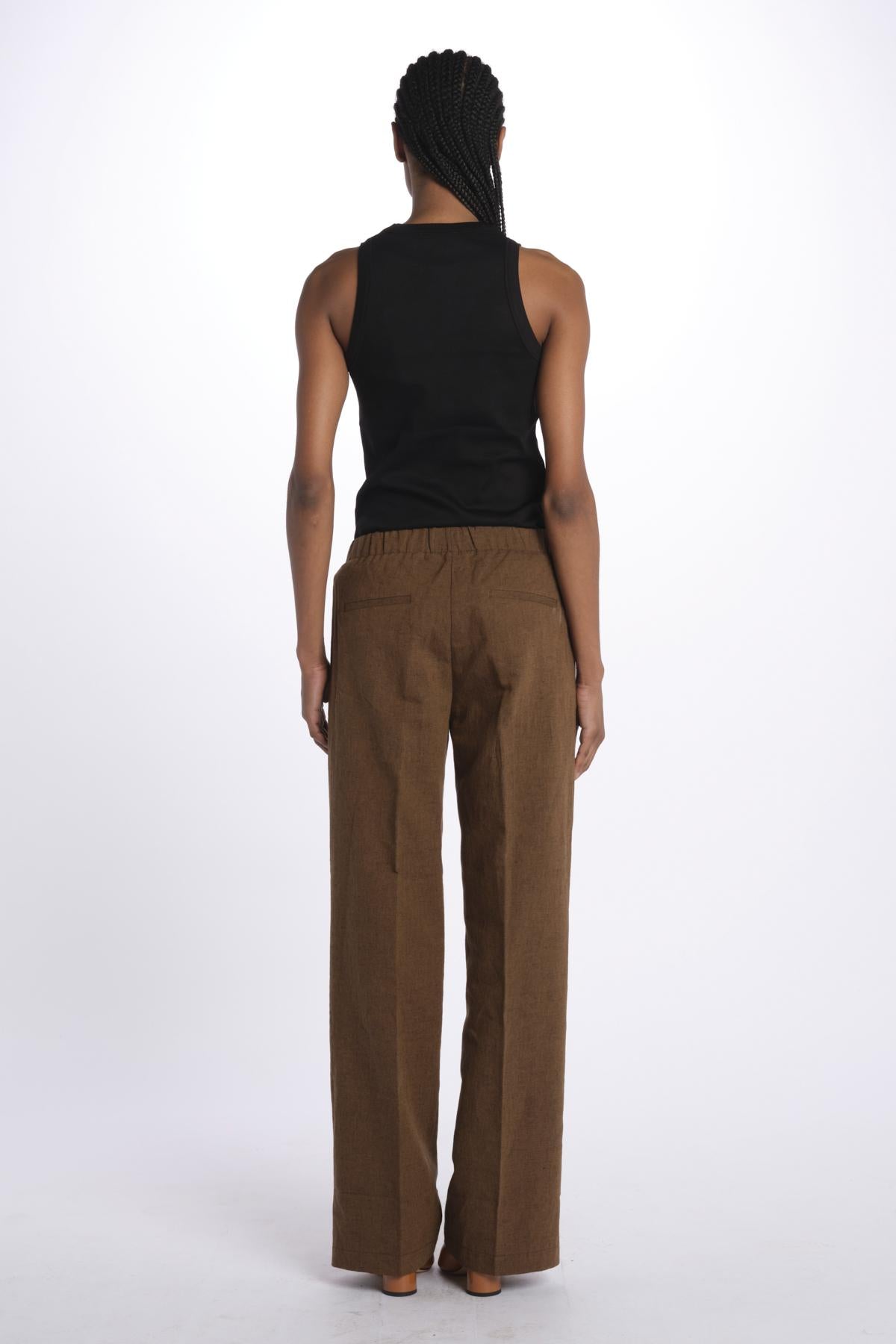 Pantalone lino 7128 25784 690 pomandère 