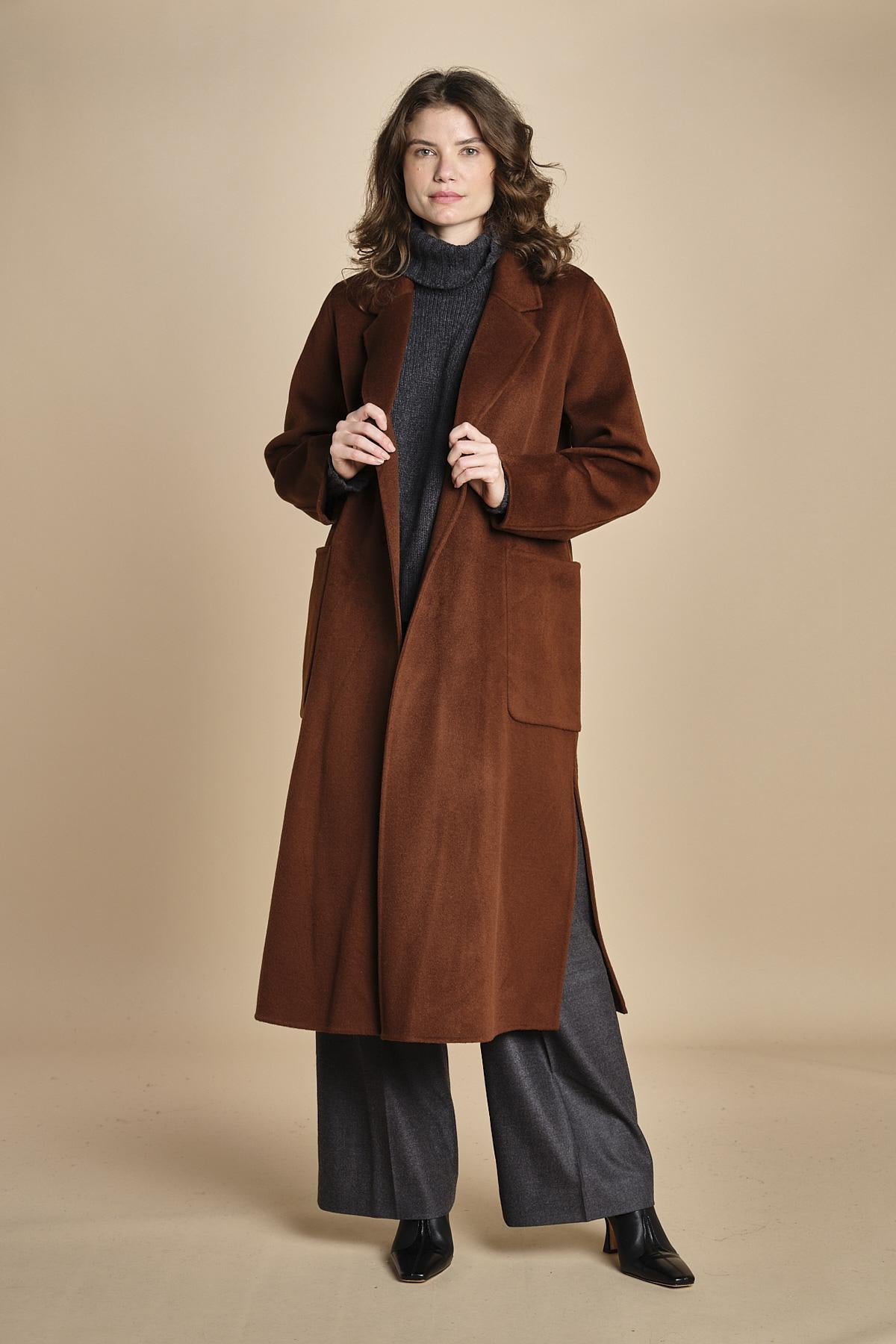cappotto vestaglia double CELIA IO111046 BR248 ivy oak 