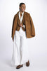 ORIANA cropped trousers with denim ribs