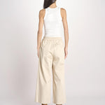 pantalone con elastico in popeline GOLFO 2615131102600 001 BEIGE weekend maxmara 
