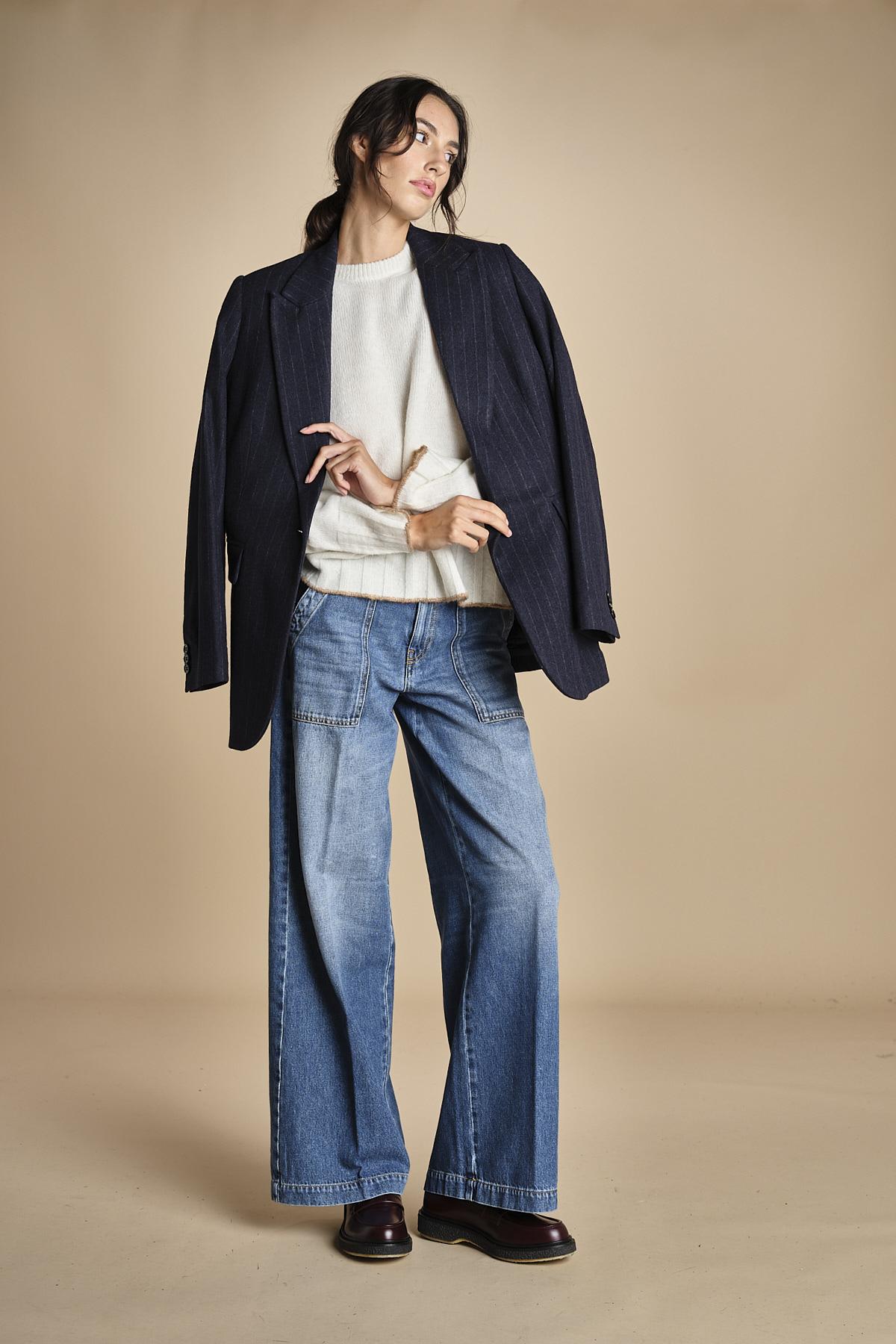 maglia girocollo over CLAUDIA GIROCOLLO PANNA_CAMMELLO tenne' 