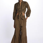 MARIA top con nodo e maniche lunghe MARIA OLIVE laraethnics 
