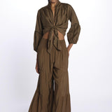 MARIA top con nodo e maniche lunghe MARIA OLIVE laraethnics 