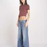 t-shirt a costine PARGA 026TS614RM VINO woc 