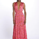 Mini abito SUZIE scollo incrociato ricamo fiori S25109 MERIDACORAL sundress 