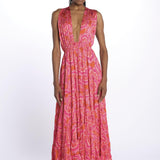 Mini abito SUZIE scollo incrociato ricamo fiori S25109 MERIDACORAL sundress 