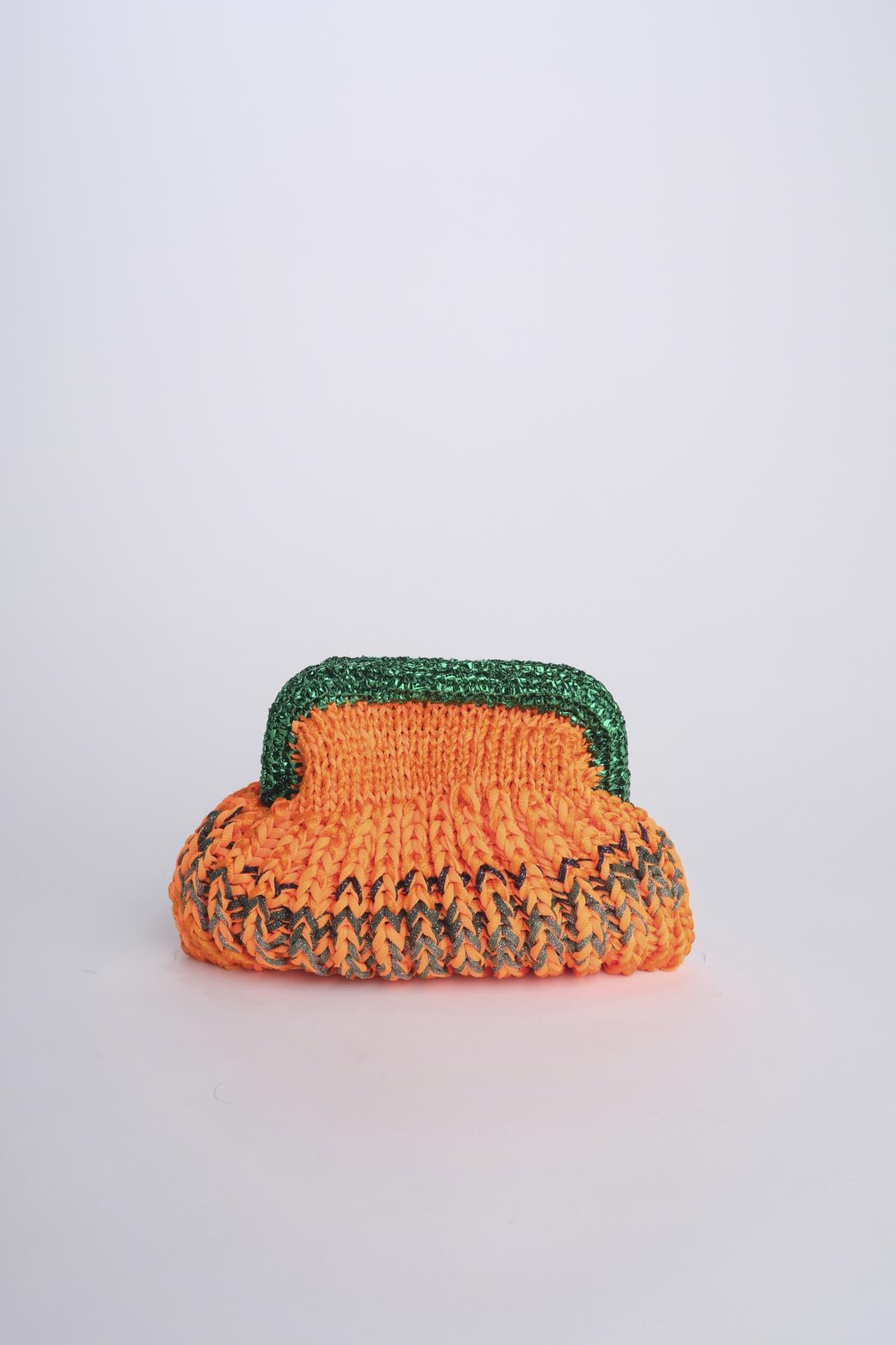 SIS cluctch bag uncinetto multicolor SIS ARANCIO VERDE nadia dafri 